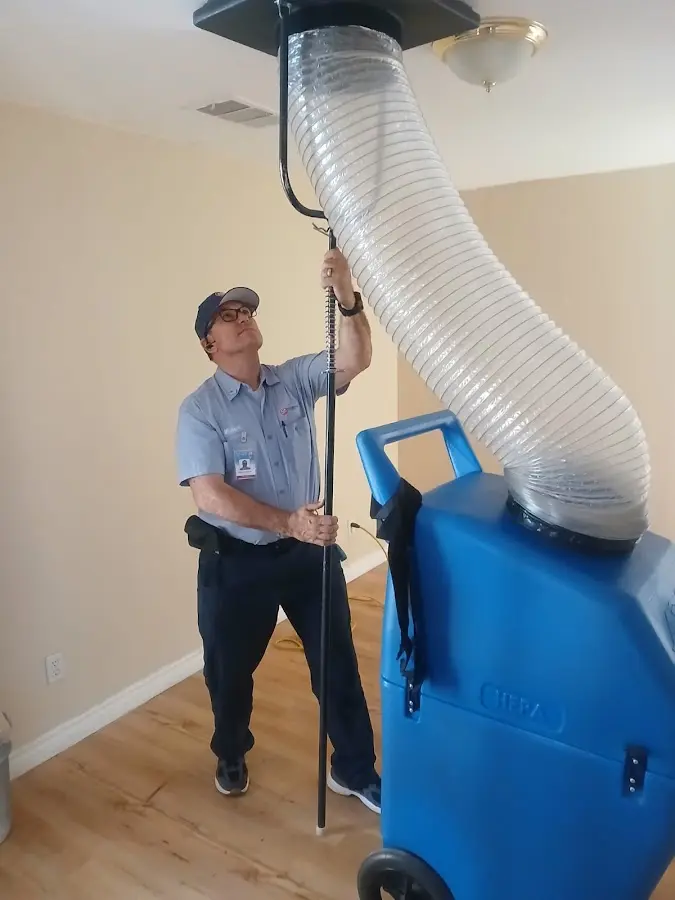 Mini Split Installation technician using HEPA equipment in Burnsville